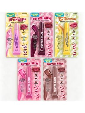 Ioni Butter Bae Lip Balm Treatment 5pc Set Berry Jam Lemon Twist NEW
